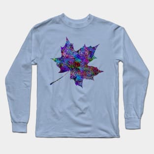 Glam Rainbow Metallic Autumn Leaf Long Sleeve T-Shirt